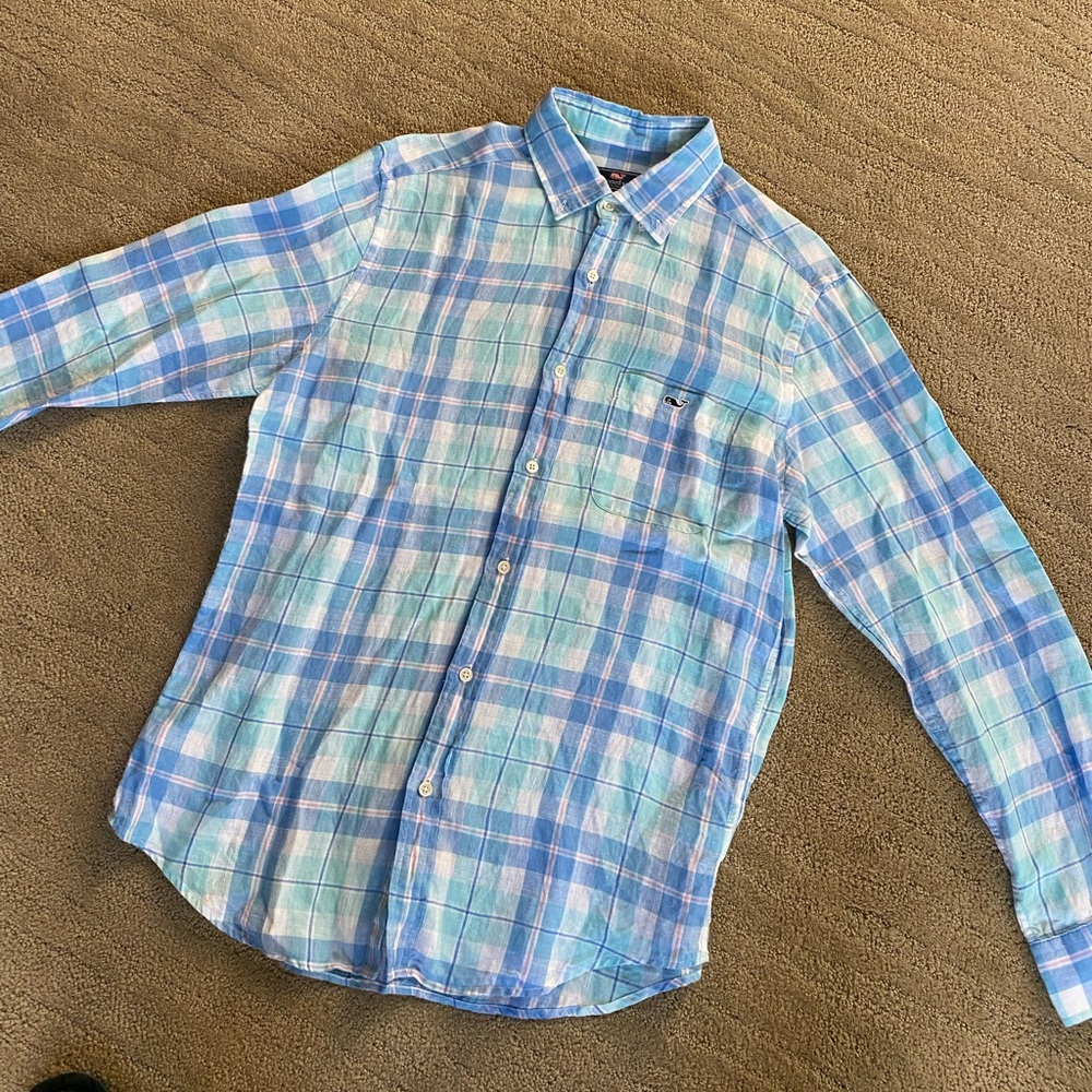 Vineyard Vines mens linen long sleeve shirt